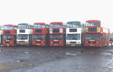 [buses at Masstransit depot on Houghton Road,
 North Anston]